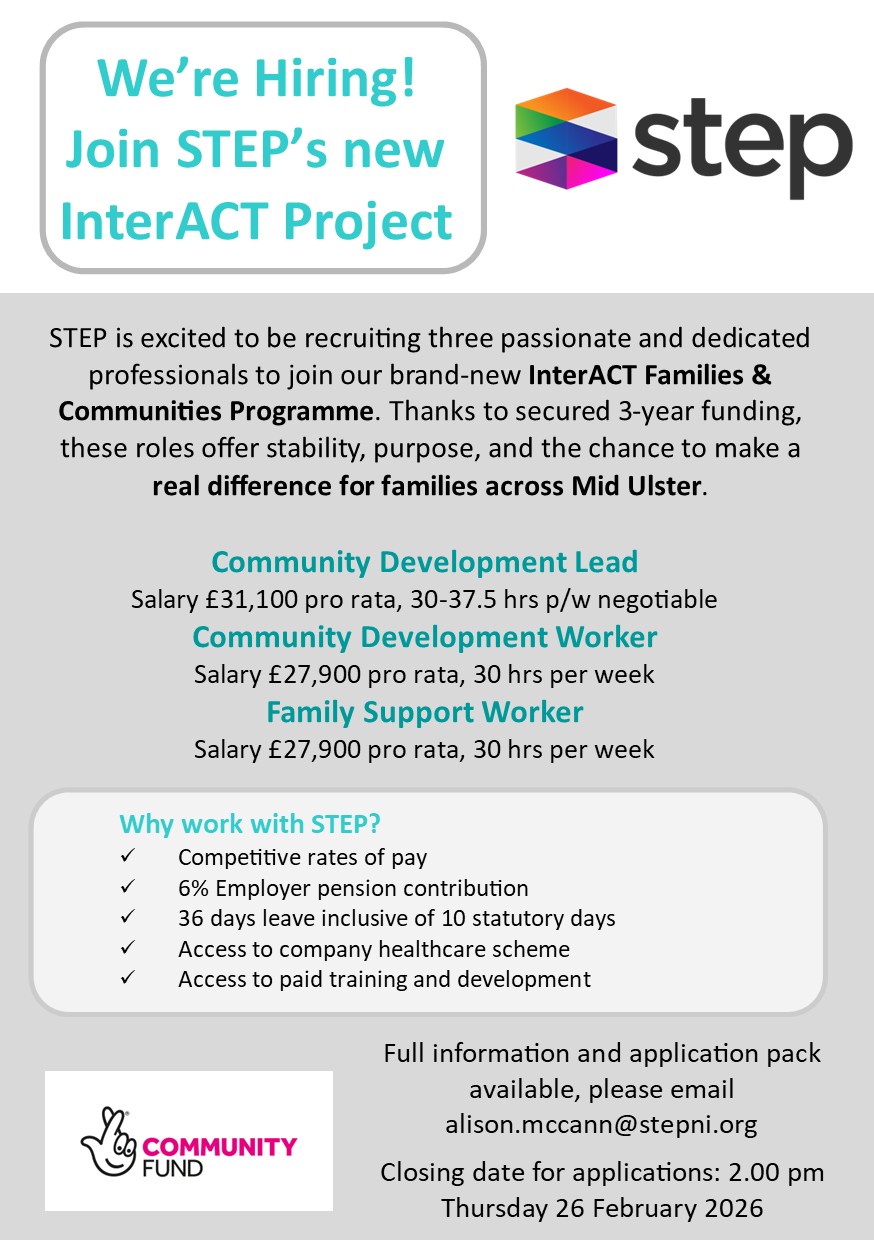 STEP Current Job Opportunities - STEP South Tyrone Empowerment Programme